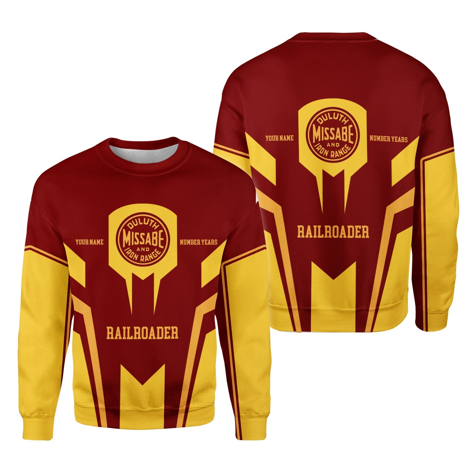 Railspirit Personalized Duluth, Missabe, & Iron Range Railroad Sweatshirt Custom Year Railroader Shirt Gift Idea For Train Lover