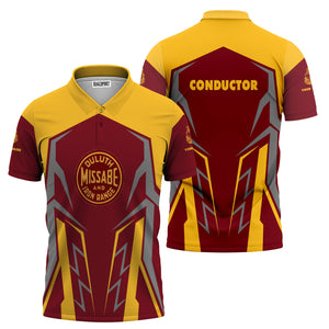 Railspirit Personalized Duluth, Missabe, & Iron Range Railroad Polo Shirt Futuristic Design with Custom Job Train Shirt