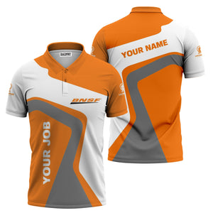 Railspirit Personalized BNSF Railway Polo Shirt Unique Design with Custom Job Position Train Shirt