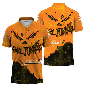 Railspirit Personalized BNSF Railway Polo Shirt Torn Graphic Style Train Shirt For Rail Junkie