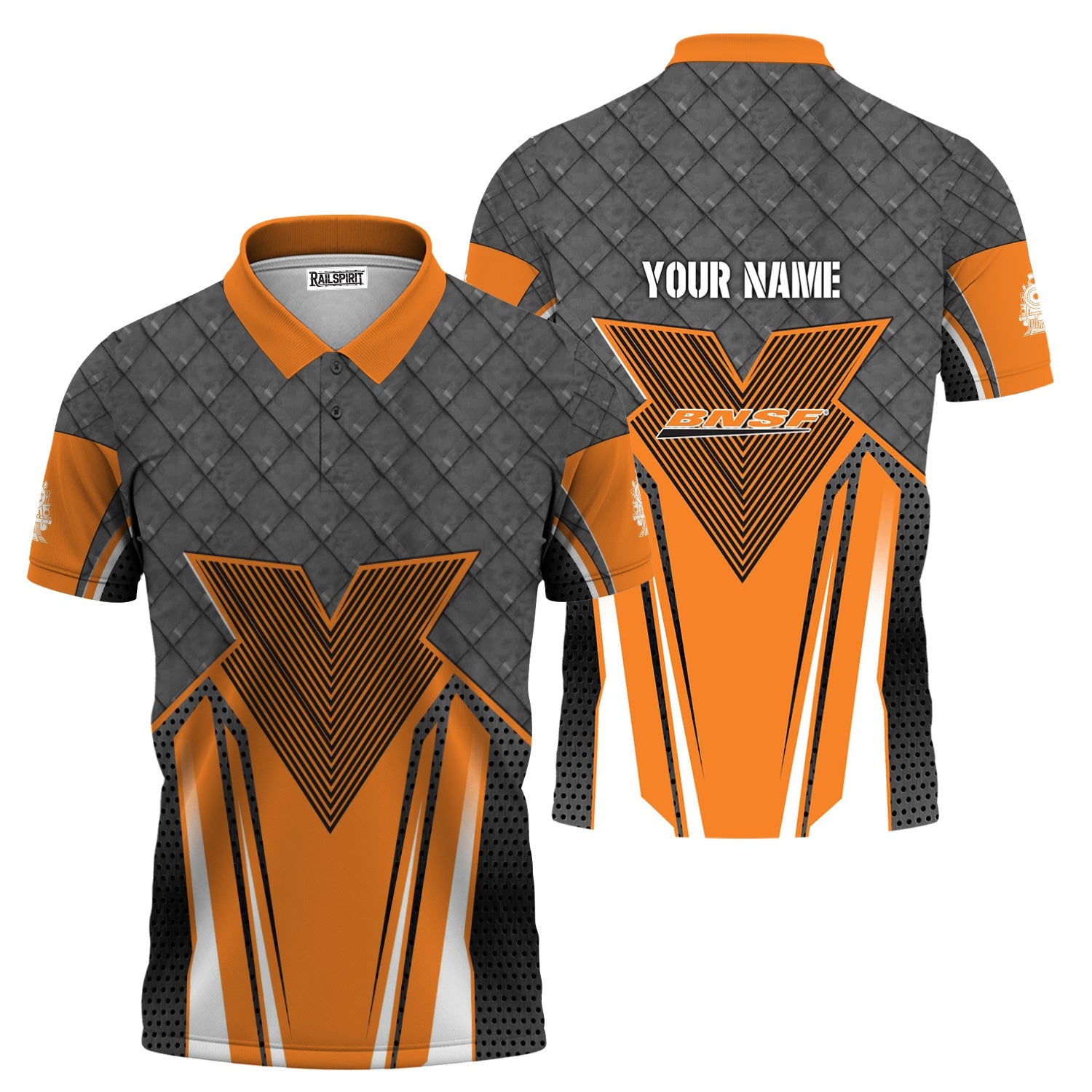 Railspirit Personalized BNSF Railway Polo Shirt Rugged Steel Vibes Train Shirt All Over Print