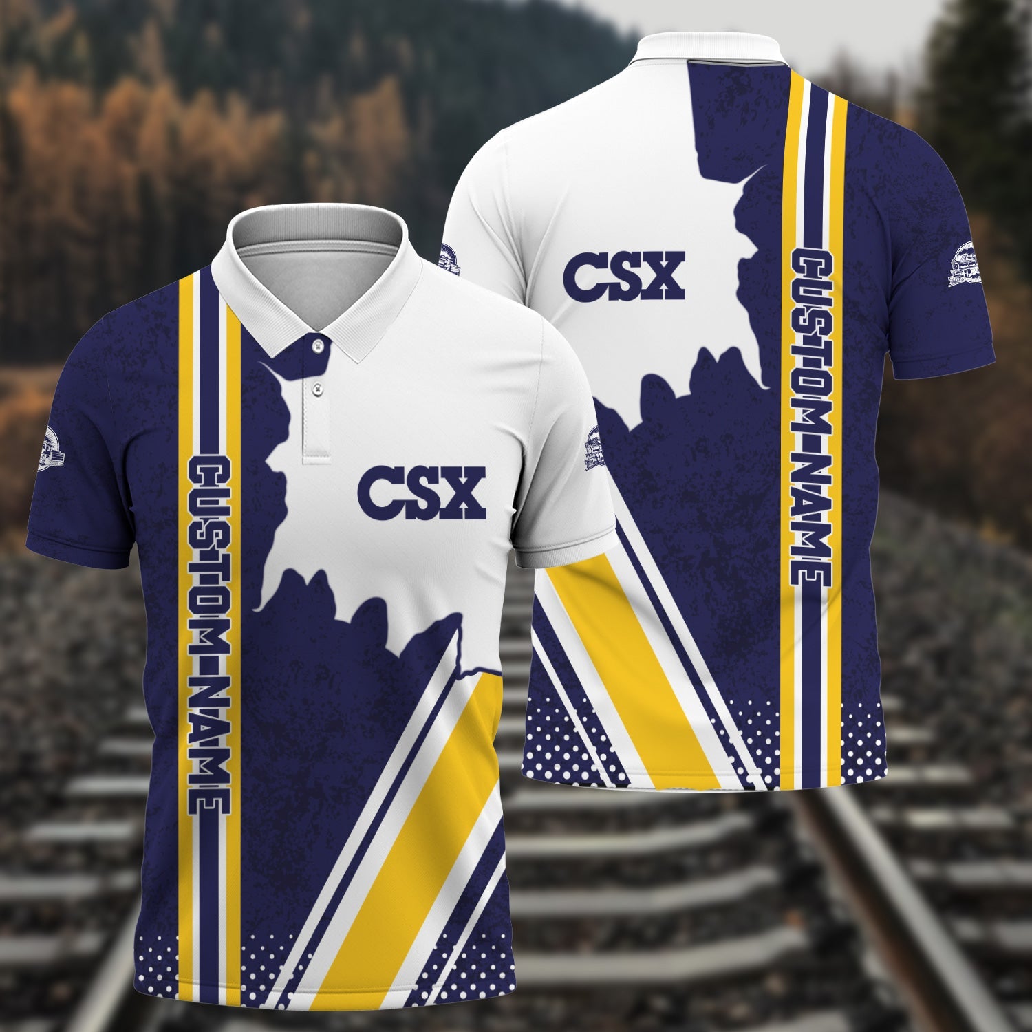 Railspirit Personalized CSX Transportation Railroad Polo Shirt All Over Printed Unisex Shirt