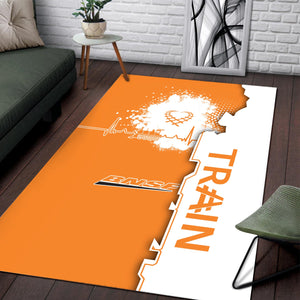 Railspirit BNSF Railway Area Rug Engine Heartbeat and Track Love Style Rug Gift Idea For Train Lovers