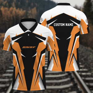 Railspirit Personalized BNSF Railway Polo Shirt Strong Line Style Train Unisex Shirt All Over Print