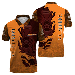 Railspirit Personalized BNSF Railway Polo Shirt Blazing Style with Custom Position Train Shirt