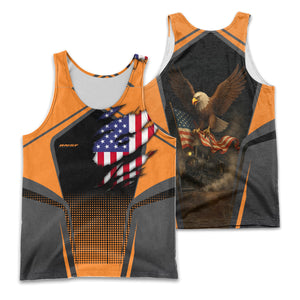 Railspirit Personalized BNSF Railway Men Tank Top American Eagle Vintage Train Shirt