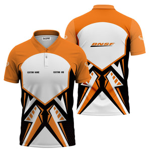 Railspirit Personalized BNSF Railway Polo Shirt Vibriant Style with Custom Position Train Shirt