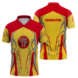 Railspirit Personalized The Chief Santa Fe Railroad Polo Shirt Futuristic Design with Custom Job Train Shirt