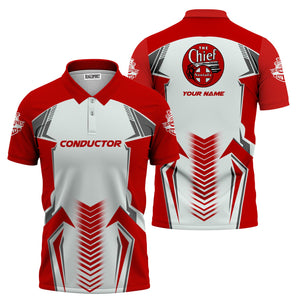 Railspirit Personalized The Chief Santa Fe Railroad Polo Shirt Standout Style with Custom Position Train Shirt