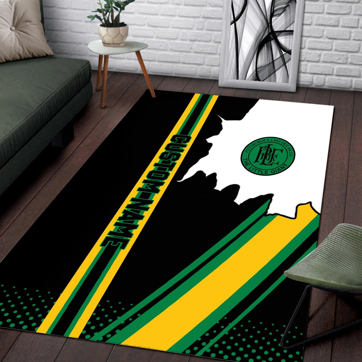 Railspirit Personalized Pittsburgh And Lake Erie Railroad Area Rug Vintage All Over Printed Rug