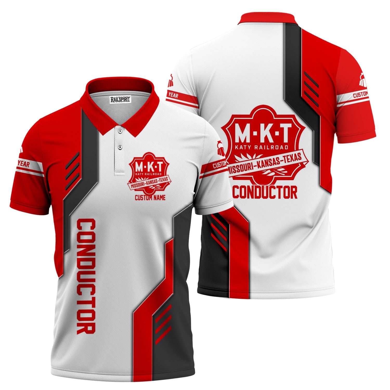 Railspirit Personalized Katy Railroad Polo Shirt Unique Railway Style with Custom Job Train Shirt
