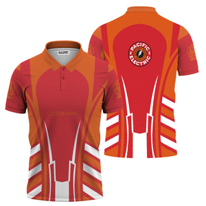 Railspirit Personalized Pacific Electric Railroad Polo Shirt Striped Railroad Style Train Shirt All Over Print