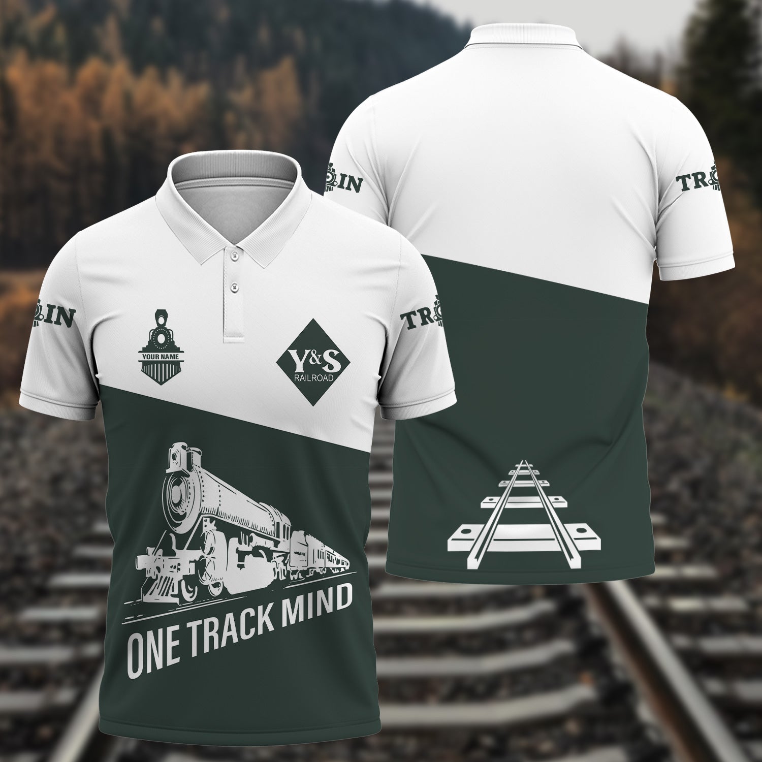 Railspirit Personalized Youngstown & Southern Railroad Polo Shirt One Track Mind Unisex Train Shirt Gift Idea For Train Lover