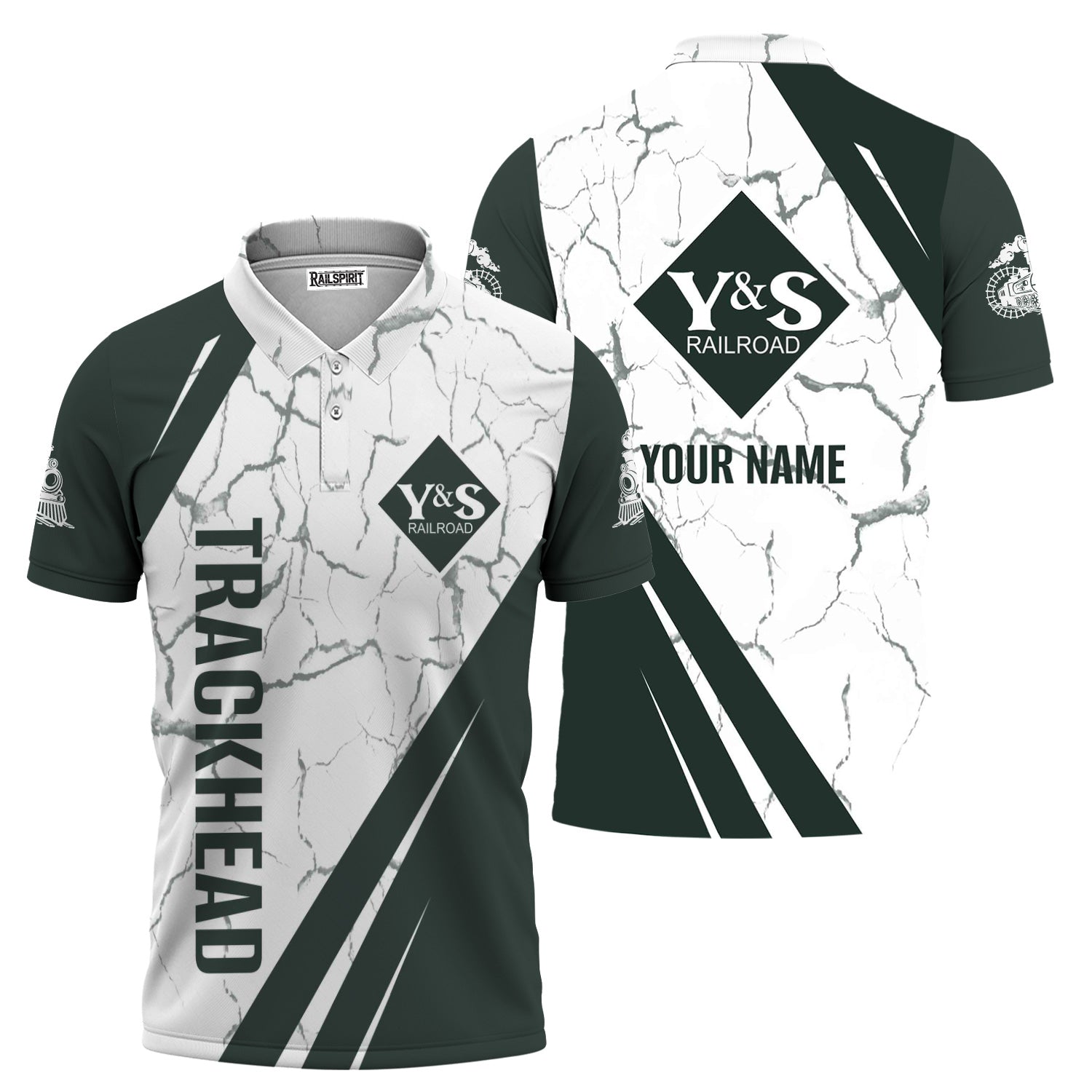 Railspirit Personalized Youngstown & Southern Railroad Polo Shirt Crackle Texture Style Train Shirt For Trackhead