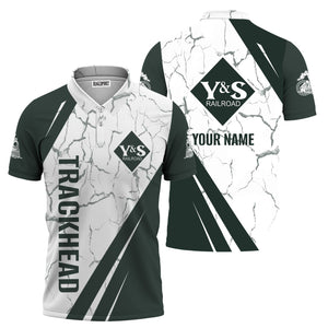 Railspirit Personalized Youngstown & Southern Railroad Polo Shirt Crackle Texture Style Train Shirt For Trackhead