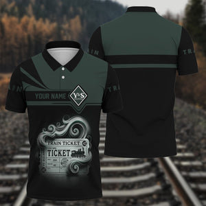 Railspirit Custom Name Youngstown & Southern Railroad Polo Shirt American Train Ticket Printed Shirt