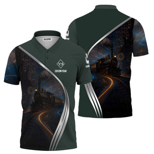 Railspirit Personalized Youngstown & Southern Railroad Polo Shirt Steampunk Locomotive with Custom Year Train Shirt
