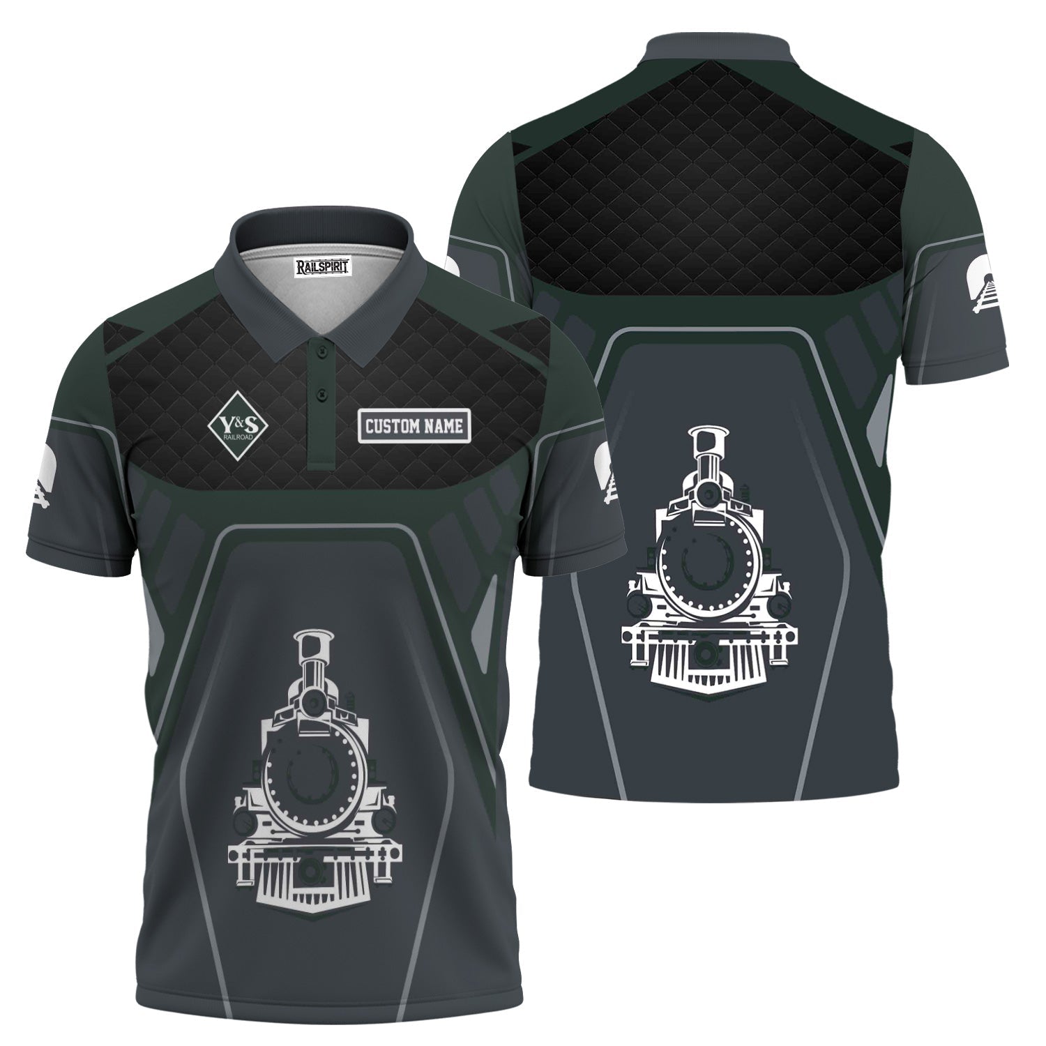 Railspirit Personalized Youngstown & Southern Railroad Polo Shirt Steam Locomotive Engine Graphic Train Shirt All Over Print