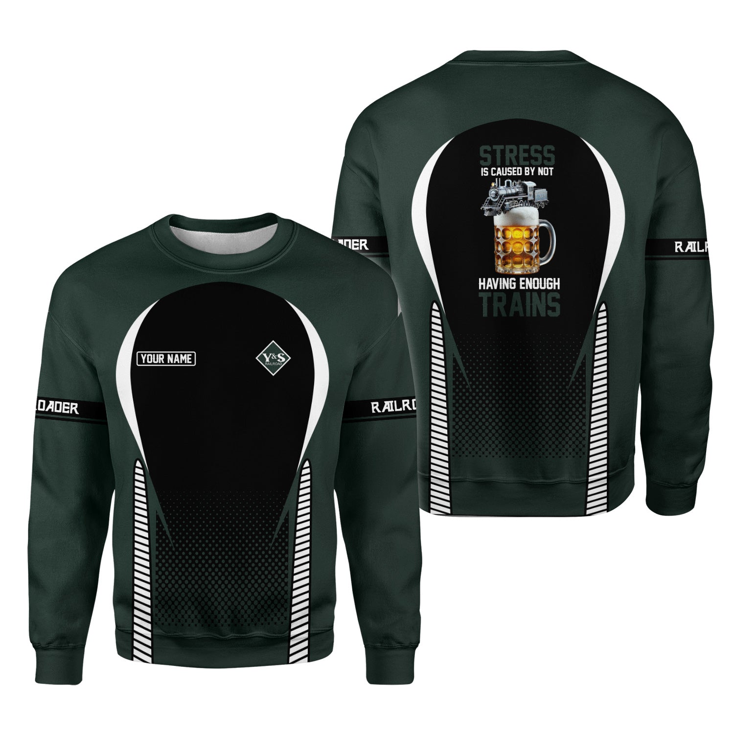 Railspirit Personalized Youngstown & Southern Railroad Sweatshirt Stress Is Caused By Not Having Enough Trains Shirt All Over Print Shirt