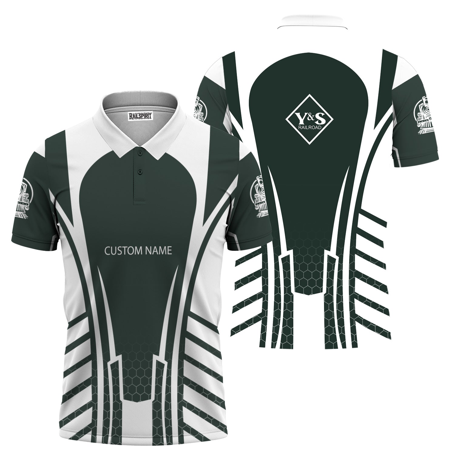 Railspirit Personalized Youngstown & Southern Railroad Polo Shirt Striped Railroad Style Train Shirt All Over Print