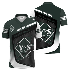 Railspirit Personalized Youngstown & Southern Railroad Polo Shirt Ripped Texture Style Train Shirt For Railroad Fanatic