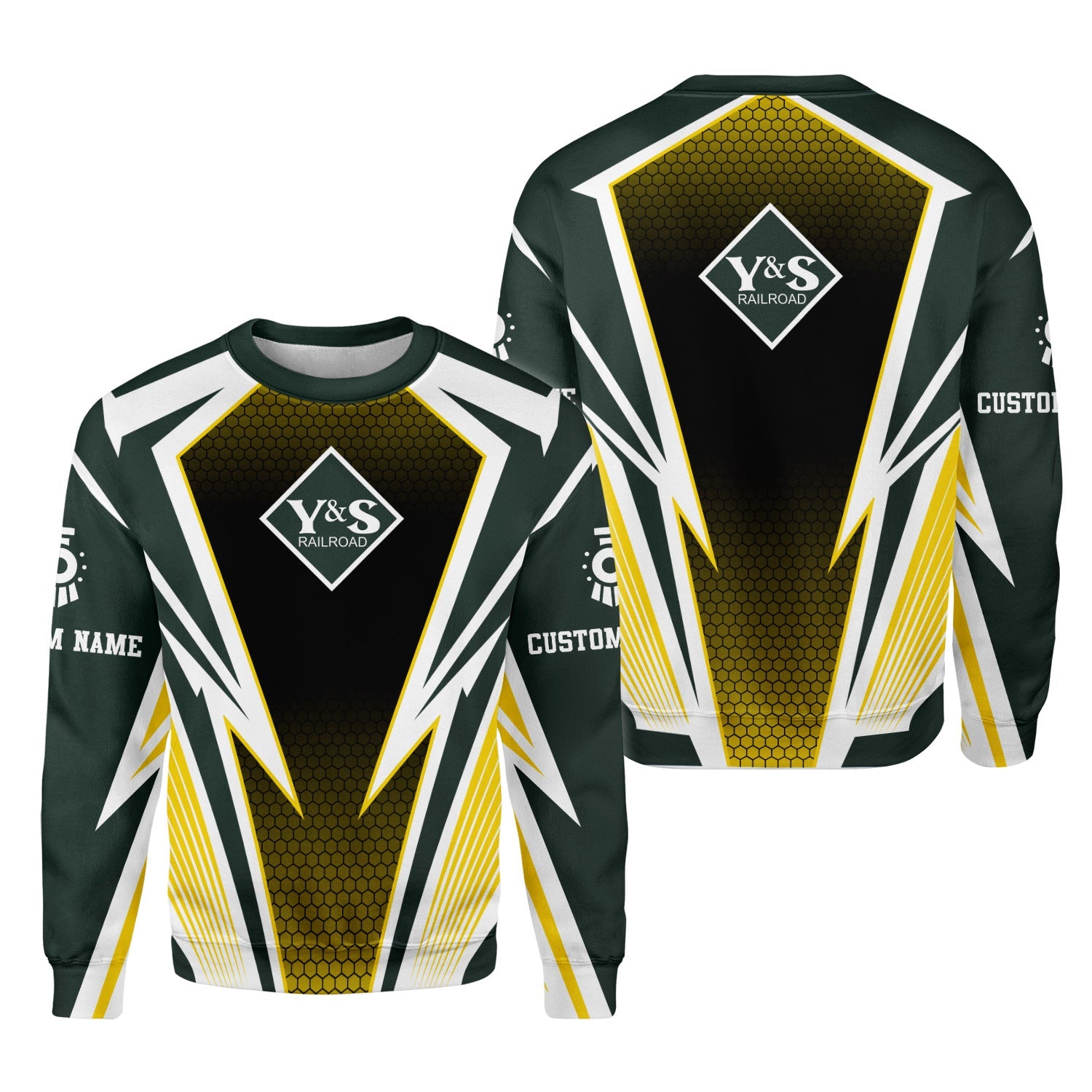 Railspirit Personalized Youngstown & Southern Railroad Sweatshirt Lightning Graphic Style Shirt Gift Idea For Train Lover