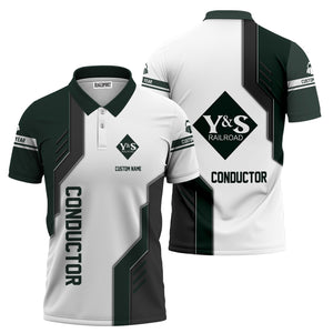 Railspirit Personalized Youngstown & Southern Railroad Polo Shirt Unique Railway Style with Custom Job Train Shirt