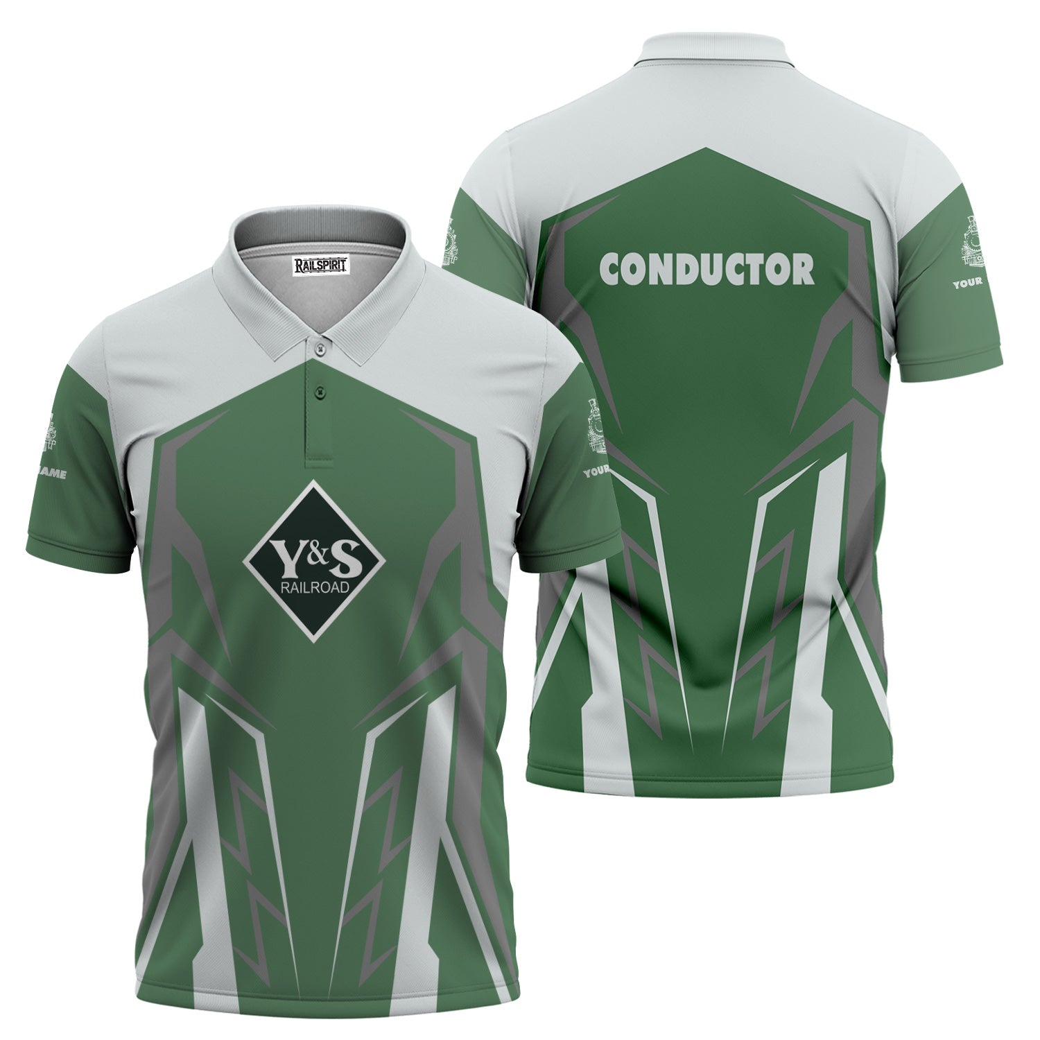 Railspirit Personalized Youngstown & Southern Railroad Polo Shirt Futuristic Design with Custom Job Train Shirt