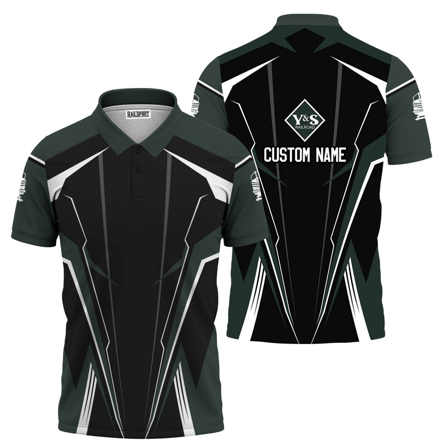 Railspirit Personalized Youngstown & Southern Railroad Polo Shirt Lightning-Edge Design Train Shirt For Railroad Lovers