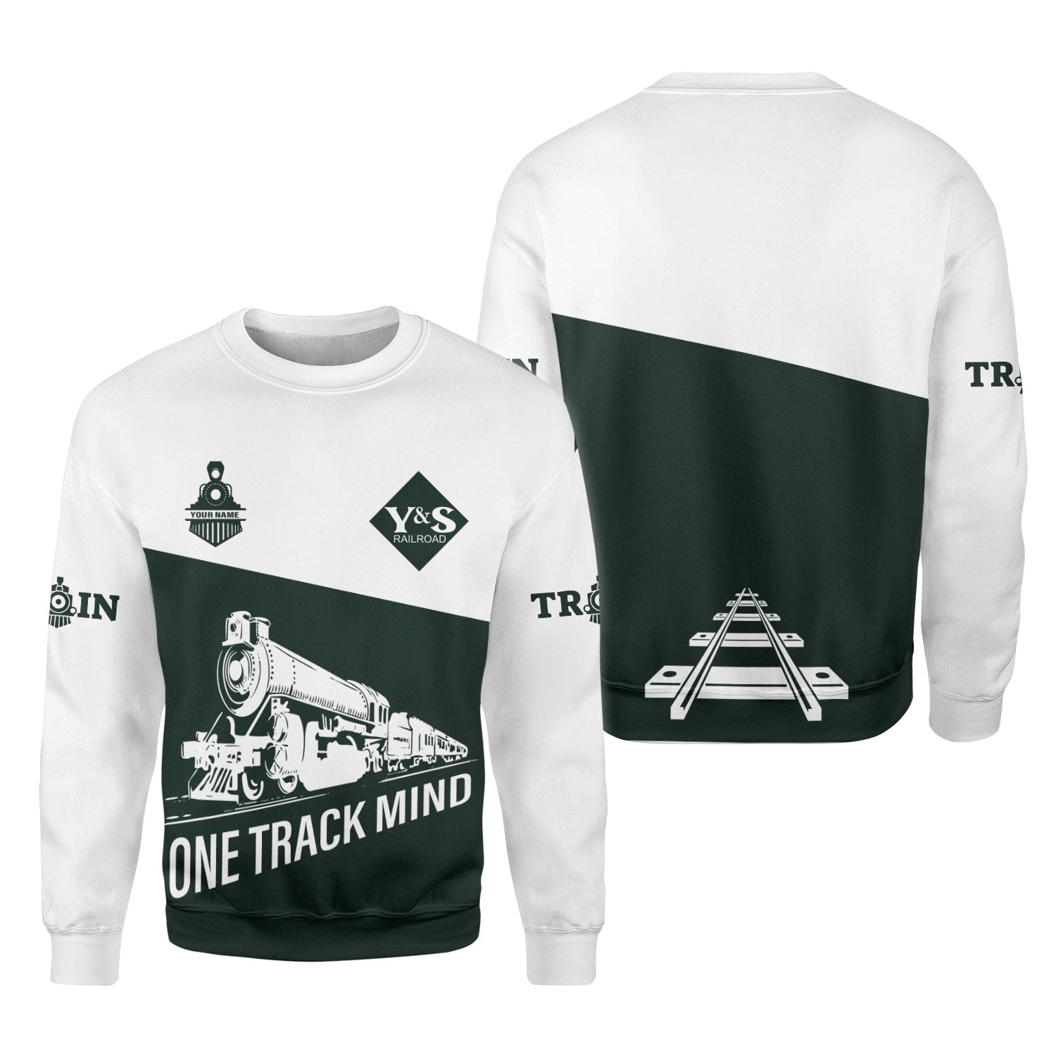 Railspirit Personalized Youngstown & Southern Railroad Sweatshirt One Track Mind Train Sweater Gift Idea For Train Lover