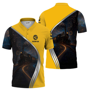 Railspirit Personalized Richmond, Fredericksburg And Potomac Railroad Polo Shirt Steampunk Locomotive with Custom Year Train Shirt