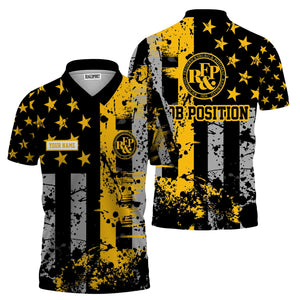 Railspirit Personalized Richmond, Fredericksburg And Potomac Railroad Polo Shirt Artistic Paint American Flag Style Train Shirt