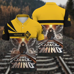Railspirit Personalized Richmond, Fredericksburg And Potomac Railroad Polo Shirt One Track Mind Train Printed Shirt