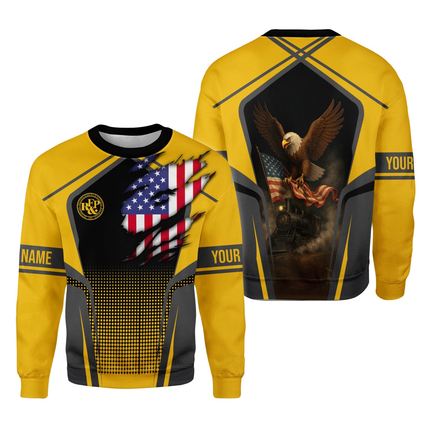 Railspirit Personalized Richmond, Fredericksburg And Potomac Railroad Sweatshirt American Eagle Vintage Train Shirt