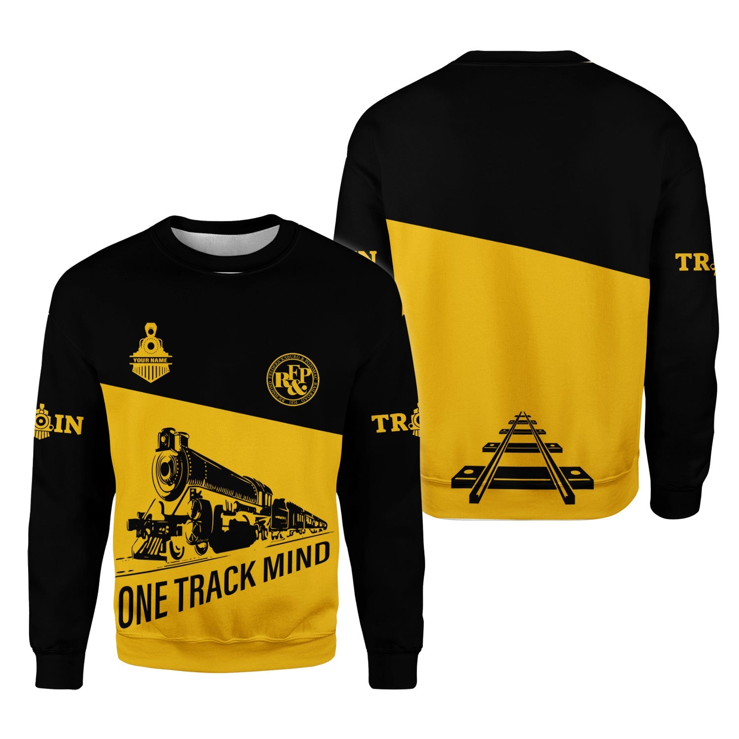 Railspirit Personalized Richmond, Fredericksburg And Potomac Railroad Sweatshirt One Track Mind Train Sweater Gift Idea For Train Lover
