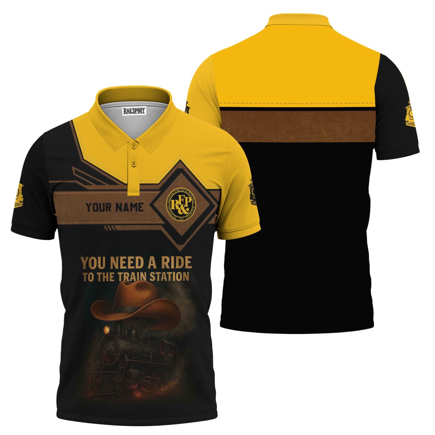 Railspirit Personalized Richmond, Fredericksburg And Potomac Railroad Polo Shirt You Need A Ride To The Train Station Shirt For Train Lovers