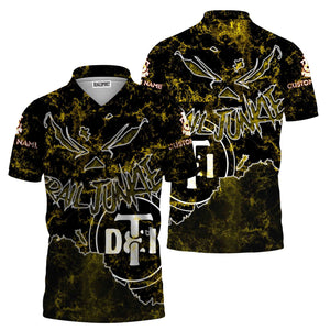 Railspirit Personalized Detroit Toledo And Ironton Railroad Polo Shirt Torn Graphic Style Train Shirt For Rail Junkie