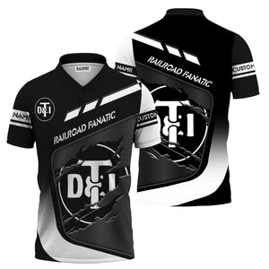 Railspirit Personalized Detroit Toledo And Ironton Railroad Polo Shirt Ripped Texture Style Train Shirt For Railroad Fanatic