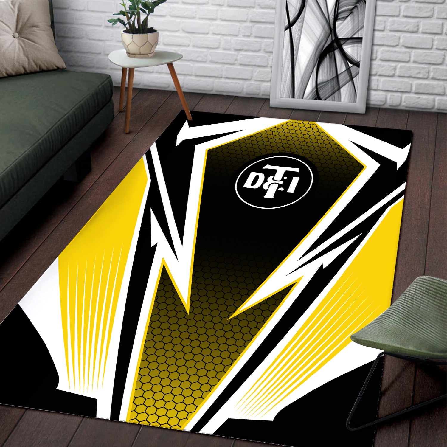 Railspirit Detroit Toledo And Ironton Railroad Area Rug Lightning Graphic Style Rug Gift Idea For Train Lover