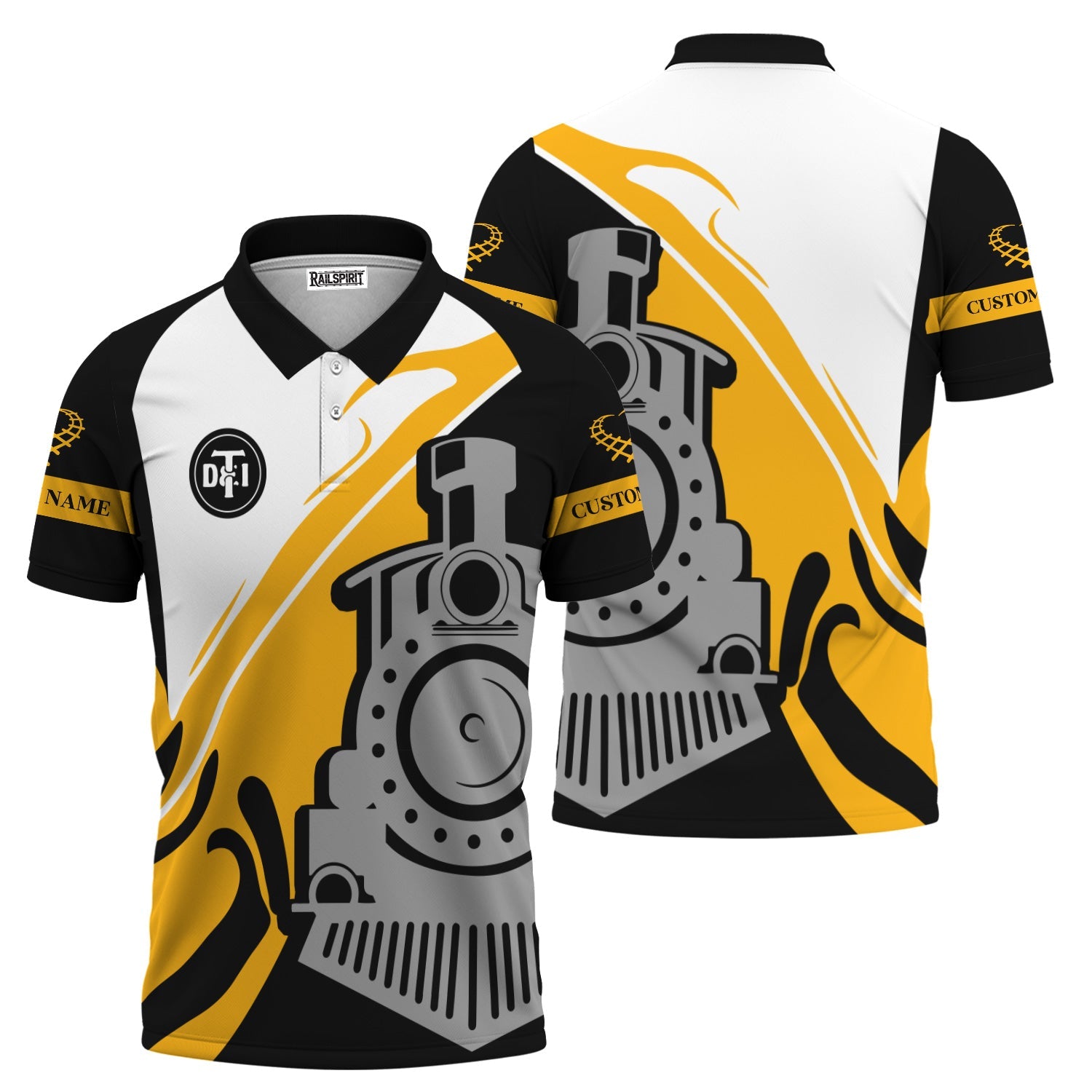 Railspirit Personalized Detroit Toledo And Ironton Railroad Polo Shirt Flame-Inspired Style Shirt Gift Idea For Train Lovers