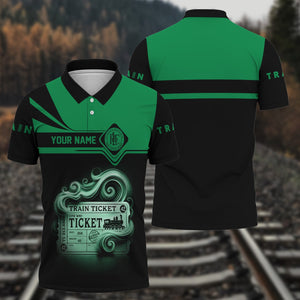 Railspirit Custom Name Pittsburgh And Lake Erie Railroad Polo Shirt American Train Ticket Printed Shirt