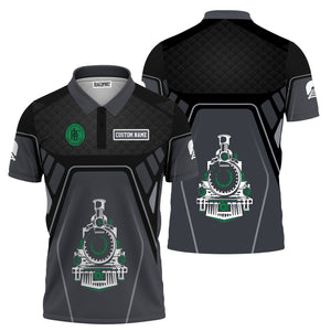 Railspirit Personalized Pittsburgh And Lake Erie Railroad Polo Shirt Steam Locomotive Engine Graphic Train Shirt All Over Print
