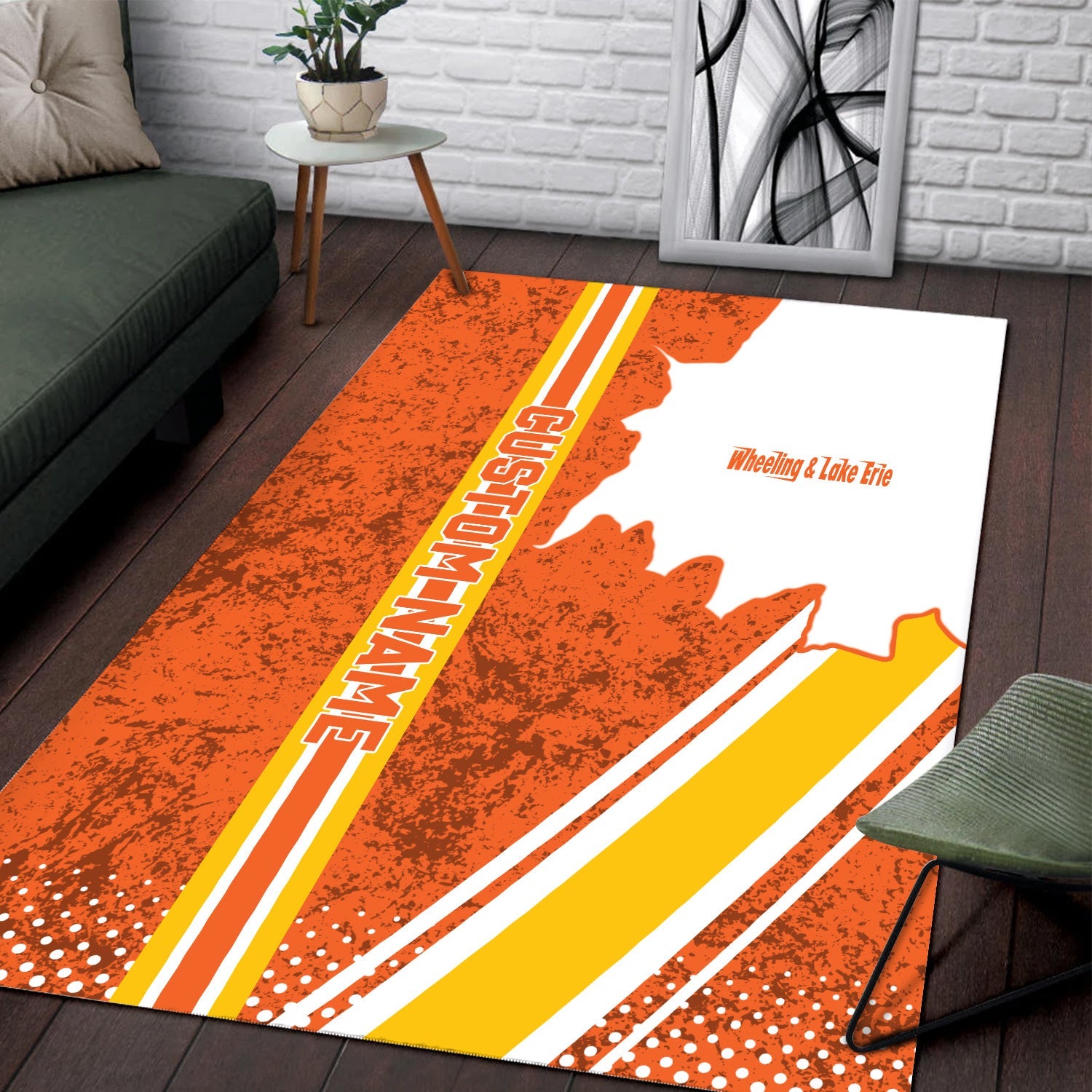 Railspirit Personalized Wheeling And Lake Erie Railroad Area Rug Vintage All Over Printed Rug