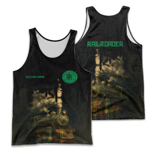 Railspirit Personalized Pittsburgh And Lake Erie Railroad Men Tank Top Vintage Train Art Style Shirt For Locomotive Fans