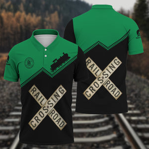 Railspirit Personalized Pittsburgh And Lake Erie Railroad Polo Shirt Railroad Crossing Printed Train Track Shirt