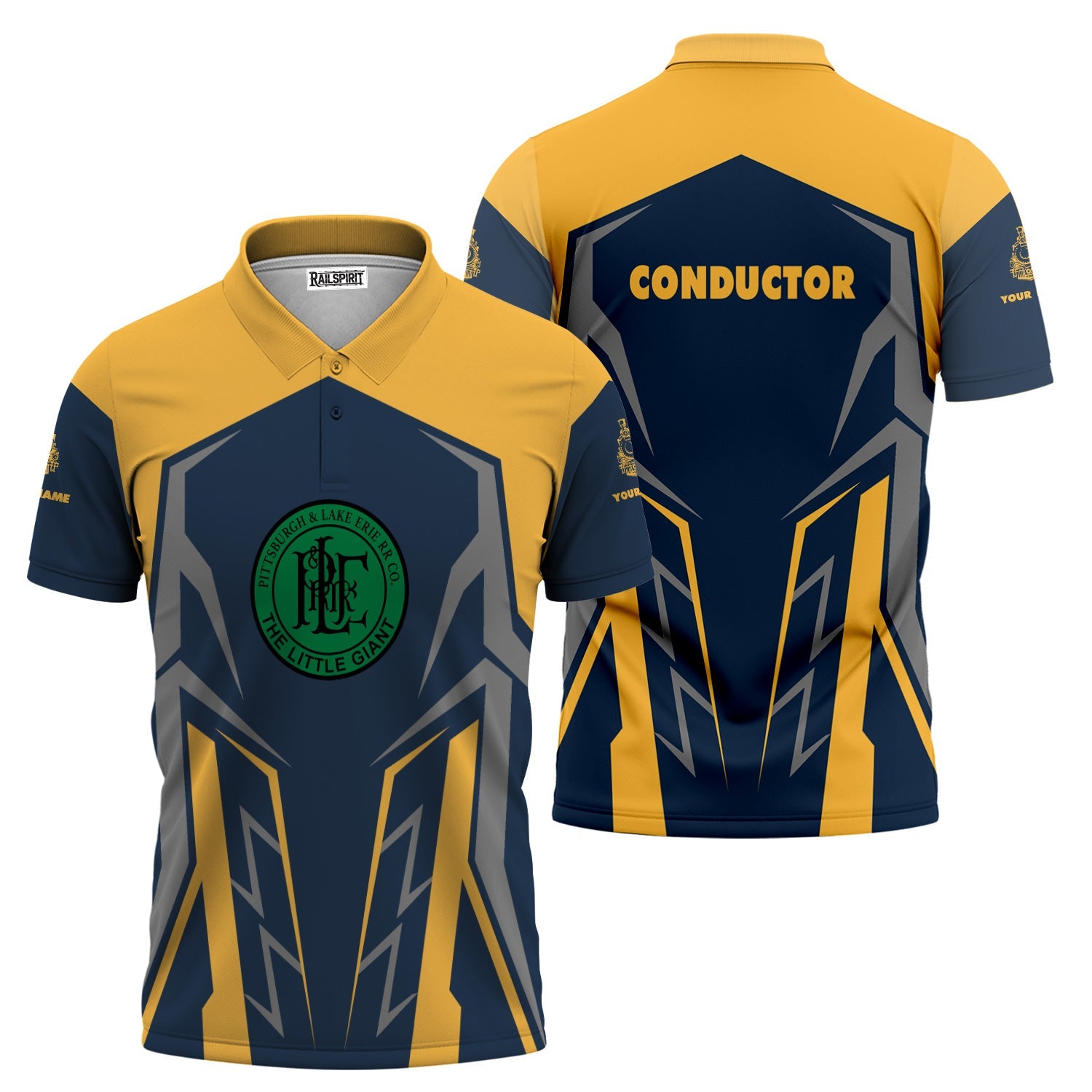 Railspirit Personalized Pittsburgh And Lake Erie Railroad Polo Shirt Futuristic Design with Custom Job Train Shirt