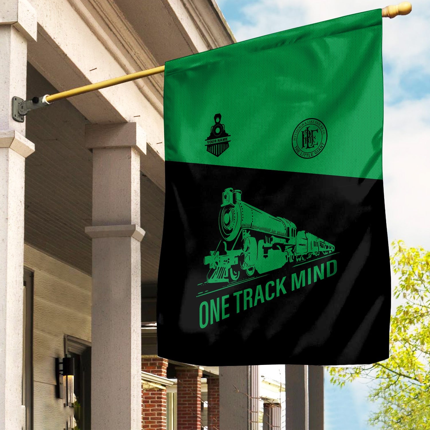 Railspirit Personalized Pittsburgh And Lake Erie Railroad Garden Flag One Track Mind Flag Gift Idea For Train Lover