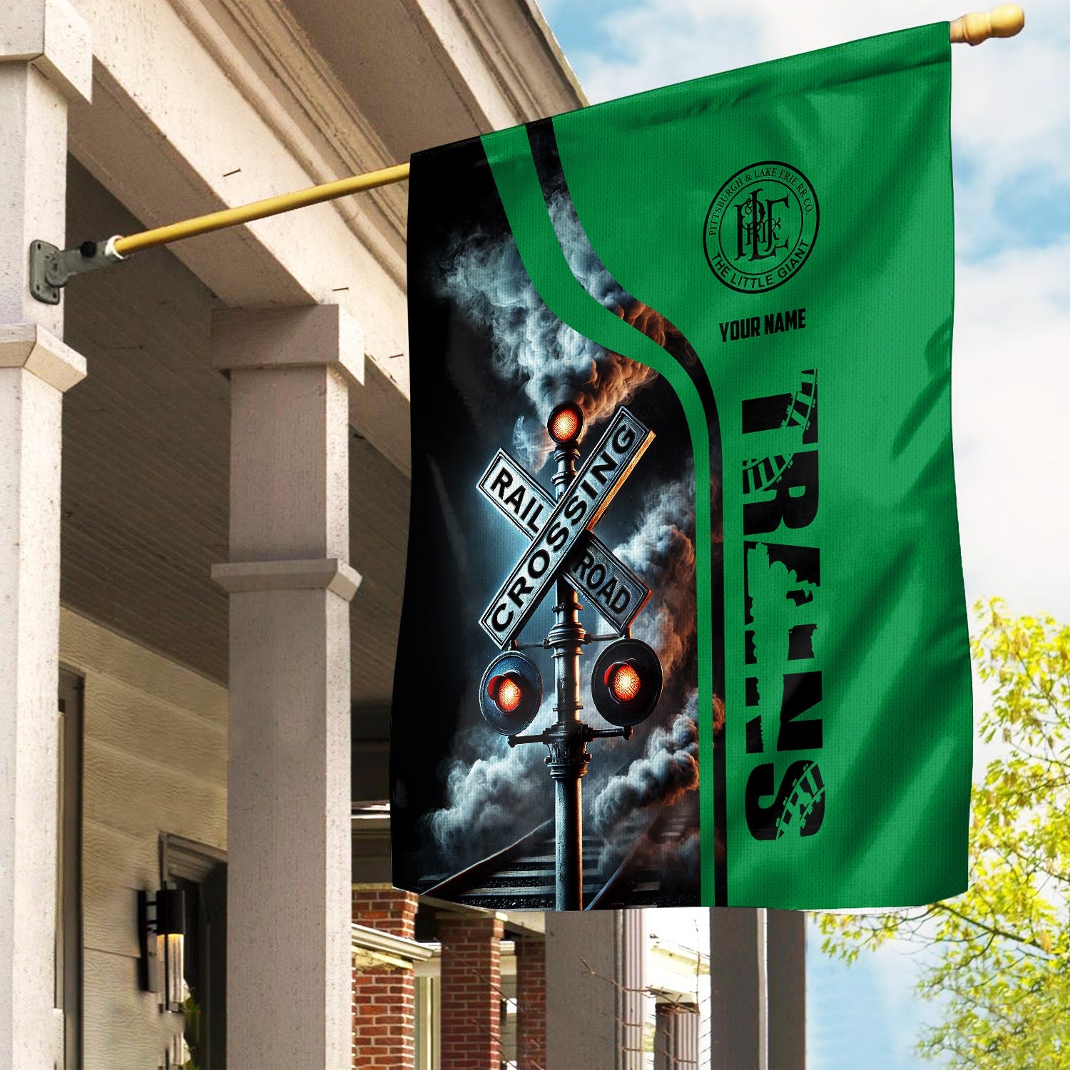 Railspirit Personalized Pittsburgh And Lake Erie Railroad Garden Flag Railroad Crossing Sign Flag All Over Print