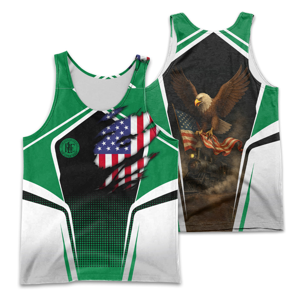 Railspirit Personalized Pittsburgh And Lake Erie Railroad Men Tank Top American Eagle Vintage Train Shirt