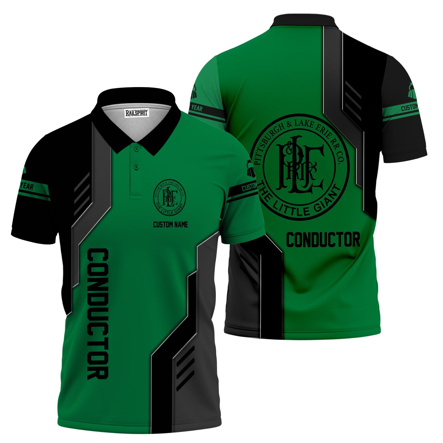 Railspirit Personalized Pittsburgh And Lake Erie Railroad Polo Shirt Unique Railway Style with Custom Job Train Shirt